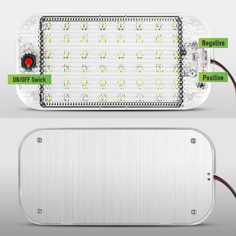 LED Dome Light, RV Interior Lighting 12v-85v 800 Lumens Super Bright RV LED Ceiling Dome Light with ON/Off Switch RV Lights Interior for Car/RV/Trailer/Truck/Camper/Boat (2 pcs) 2 pcs