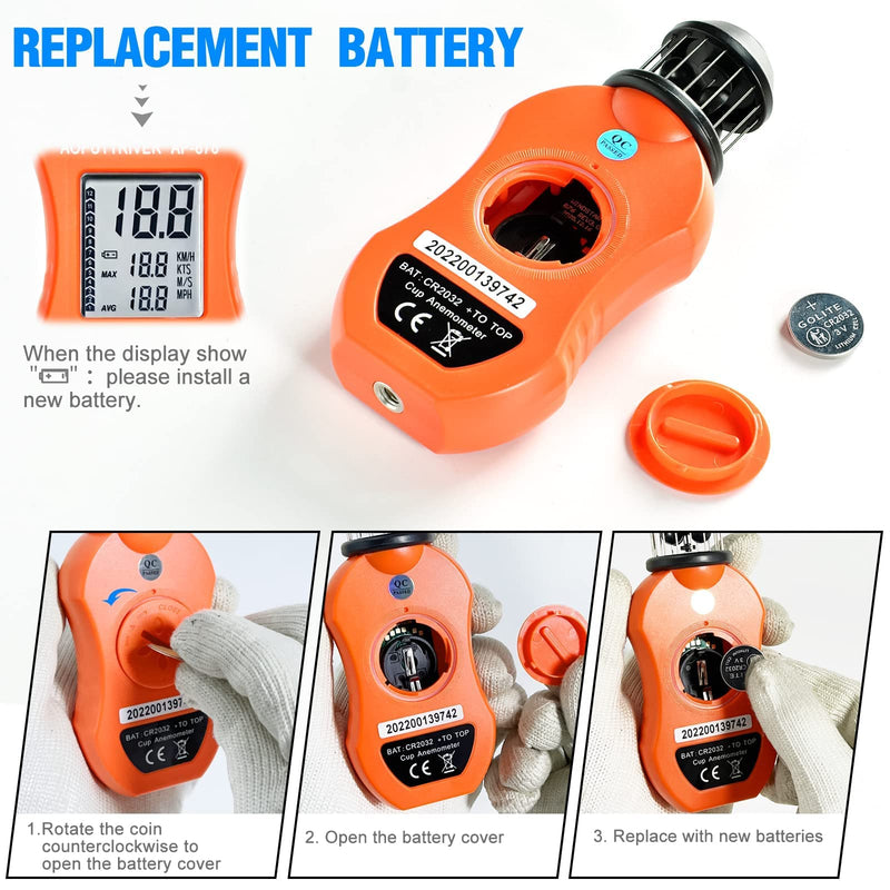 AOPUTTRIVER Wind Meter AP-876 Anemometer Handheld Pocket Anemometer Air Speed Meter for Measuring Air Velocity Air Volume for HVAC Vents Boat Sailing Shooting-2022 Newest