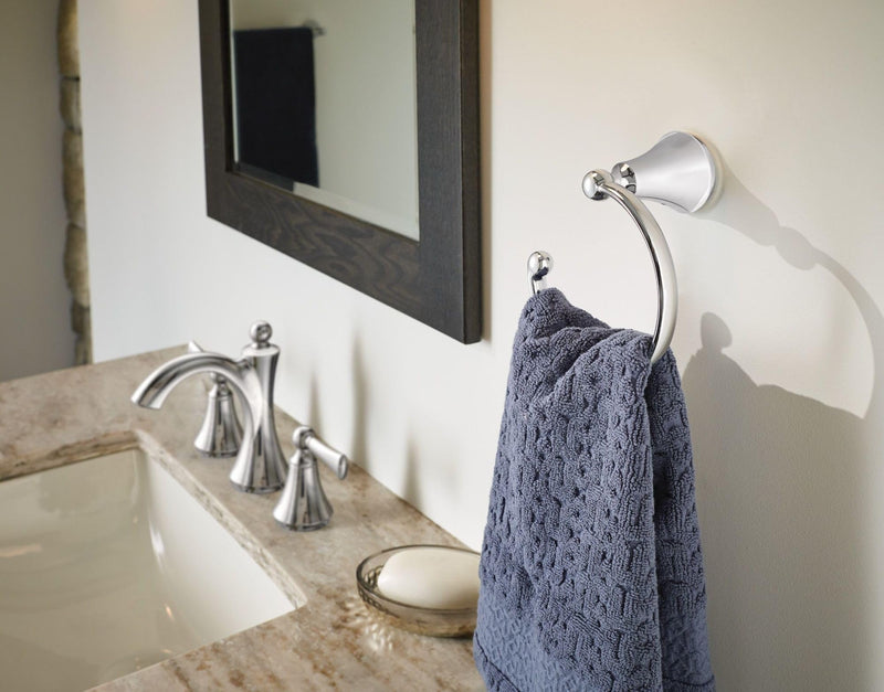 Moen YB5286CH Wynford Bathroom Hand Towel Ring, Chrome 1 Count (Pack of 1)