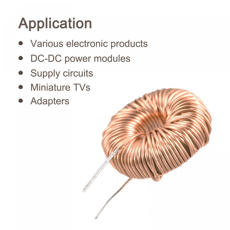 sourcing map Pack of 5 toroidal core inductor copper coil magnetic inductor 330uH 5A for DIY circuit board