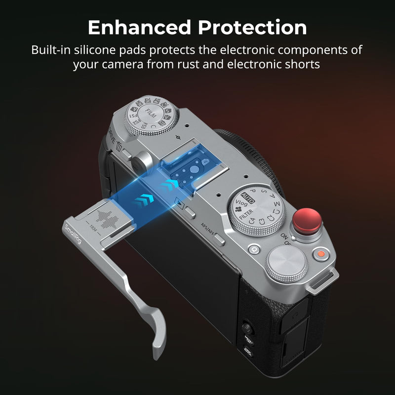 SmallRig Thumb Grip with Hot Shoe Cover for FUJIFILM X-M5 (Silver) - 4877 Silver