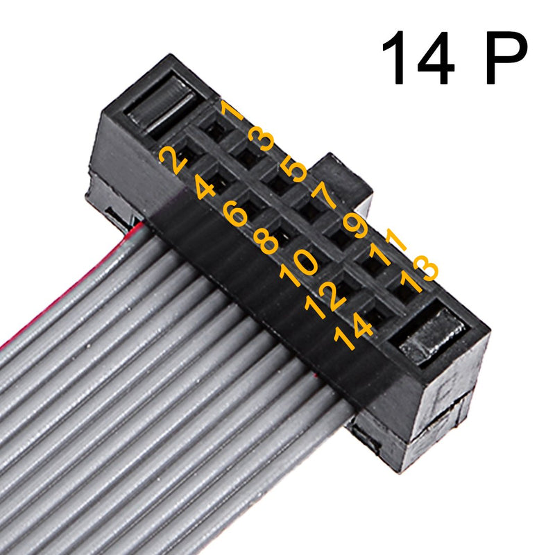 uxcell IDC 14 Pins Connector Flat Ribbon Cable Female Connector Length 20cm 1.27mm Pitch,2pcs