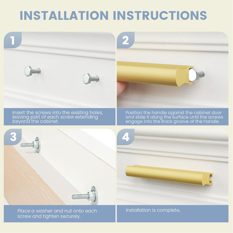 Peaha 10 Pack Adjustable Cabinet Drawer Pulls Overall Length 102mm(4inch) Brushed Brass Drawer Handles Dresser Hardware for Cupboard 1"-4"(25mm-102mm) Matte Gold