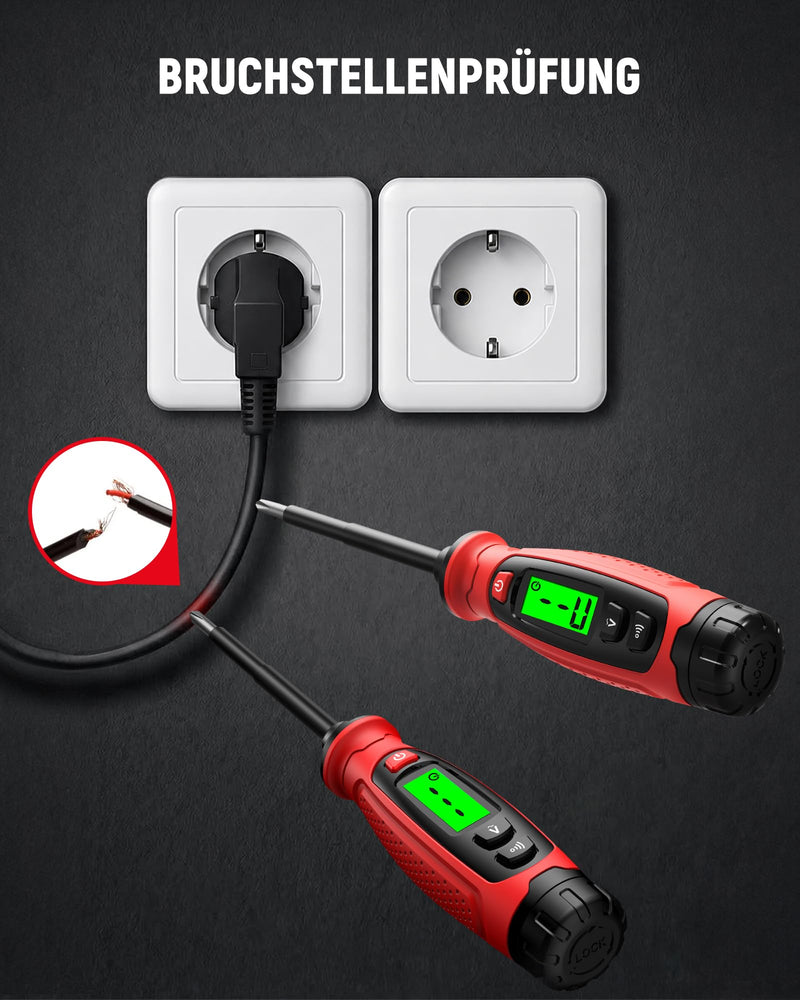 KAIWEETS 2-in-1 Voltage Tester Screwdriver, 3-500 V AC Contact & Non-Contact Voltage Tester, Phase Tester and Continuity Tester Phillips