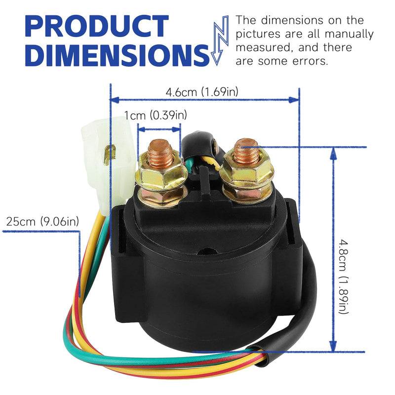 Starter Solenoid Relay for 4-Stroke GY6 Engine 50cc 150cc 200cc 250cc ATV Dirt Bikes Scooters Go Kart Dne Buggys Quad 4 Wheelers Pit Bike Moped Roketa SSR Taotao Sunl Coolster