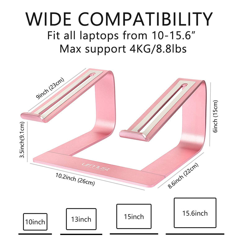 Urmust Adjustable Laptop Stand Rose Gold + Detachable Laptop Riser Rose Gold