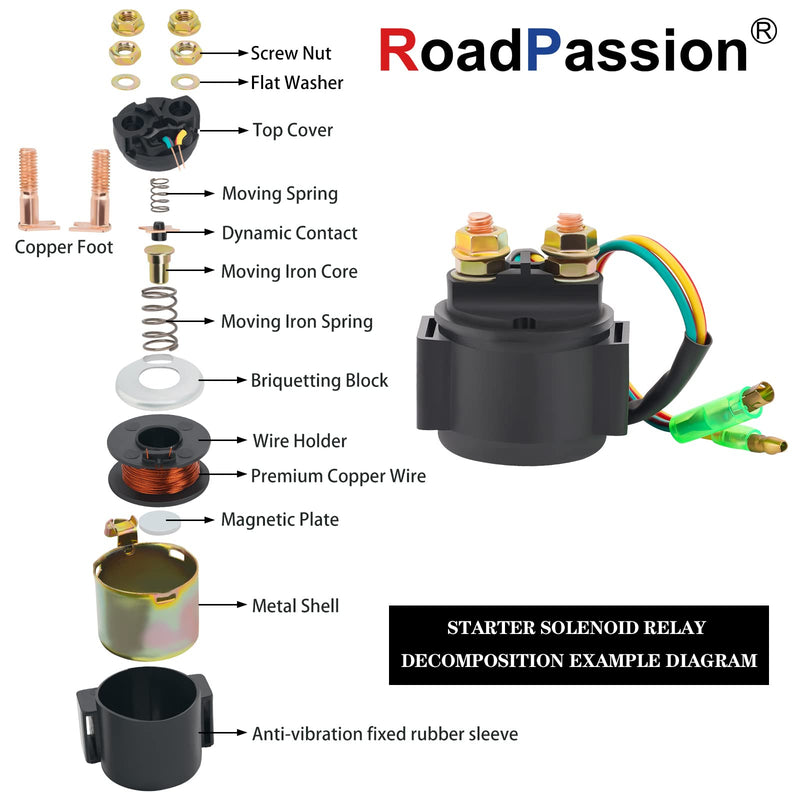 Road Passion Starter Solenoid Relay for TRX250 FOURTRAX Recon 1997-2001 TRX250EX SPORTRAX 2003-2008 TRX250X 2009/ TRX250 FOURTRAX Recon 1997-2001 TRX250EX SPORTRAX 2003-2008 TRX250X 2009