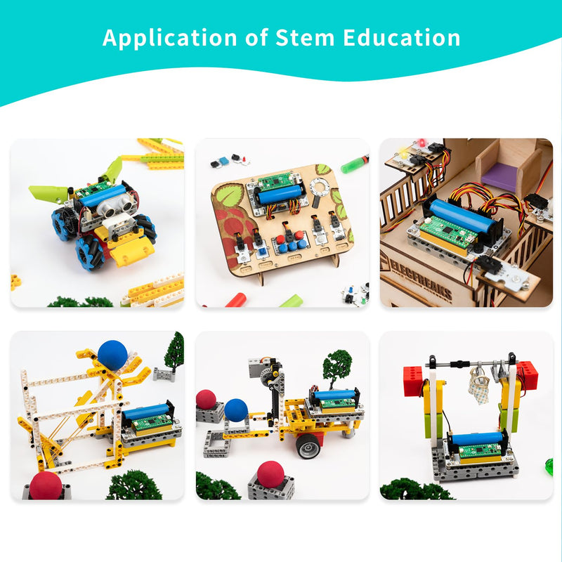 ELECFREAKS Wukong2040 Inventor Sensor Starter Kit for Raspberry Pi,MicroBlocks and Python Programming kit with Coding Electronics Modules and Wiki Tutorial(Without Raspberry Pi) Pico Inventor Sensor Starter Kit