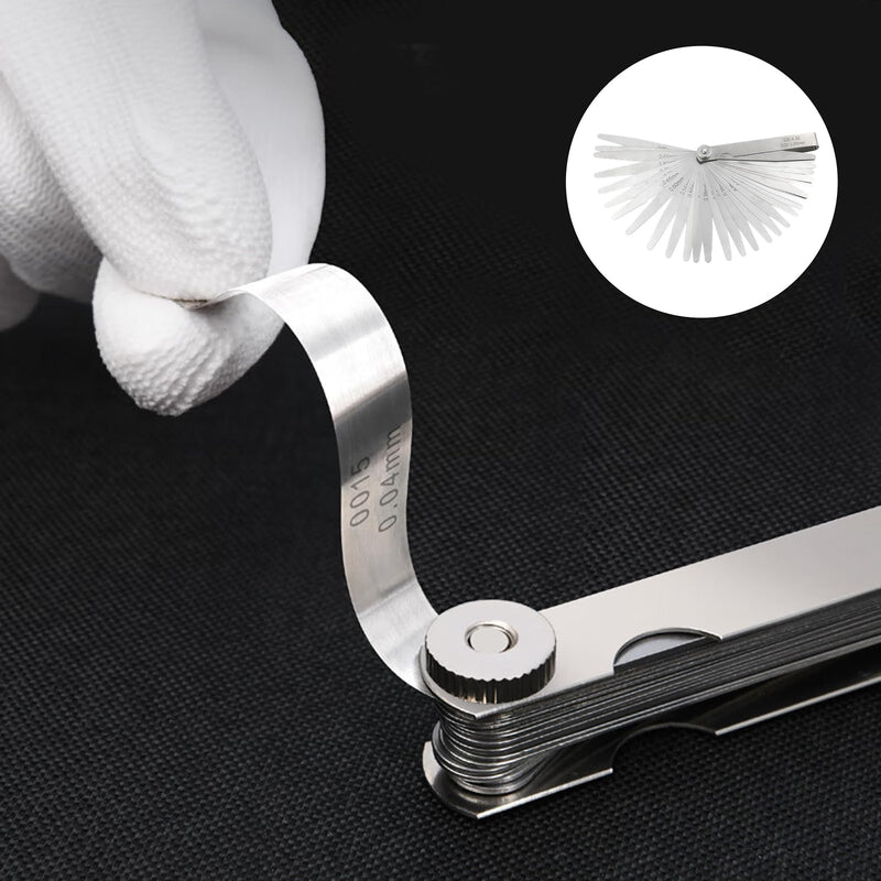 32 Blades Feeler Gauge Made of Stainless Steel, Thread Gauge, Feeler Gauge, Valve Game, Radius Gauge, Measuring Gauge, Foldable Imperial Tool for Precise Measurement, Feeler Gauge, Measuring Tool for