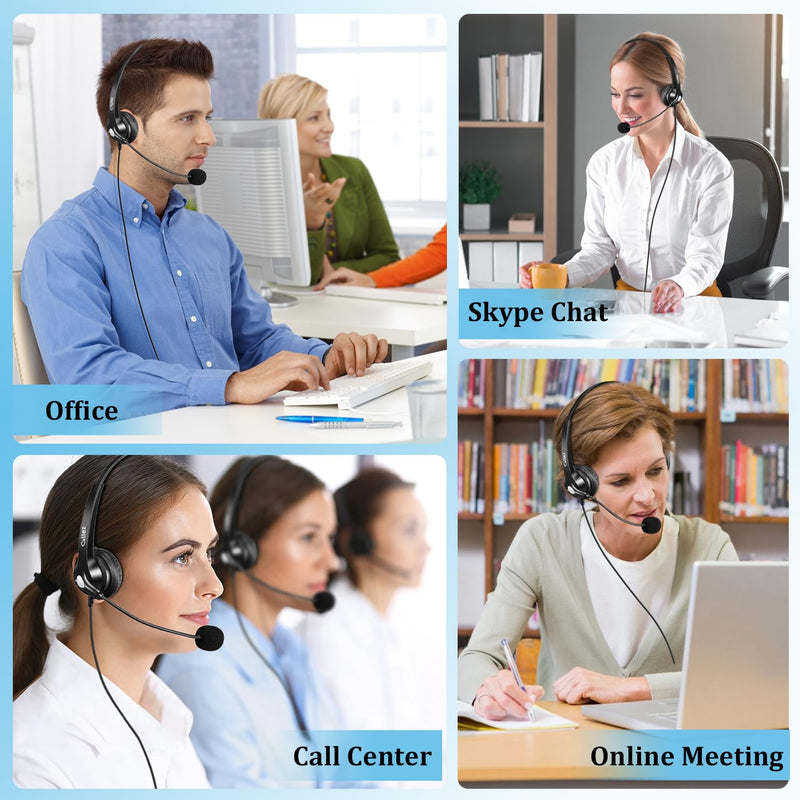 Callez USB Headset with Microphone for PC Ultra Comfort USB Headphone with Noise-Cancelling Microphone for Laptop Computer Mac Business Skype Webinar Office Remote Work Gray