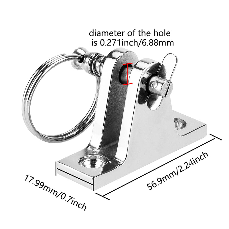 Bimini Top Deck Hinge with Quick Release pin, Bimini Top Fitting Hardware 90° Deck Hinge, 316 Stainless Steel, Installation Screws(4 Packs)