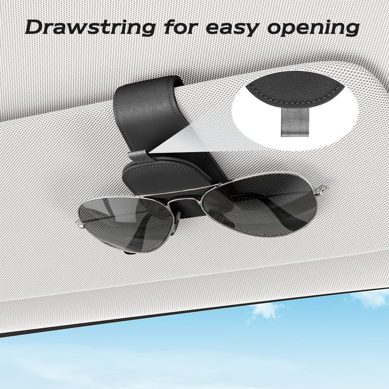 Sotfamily Sunglass Holder for Car, Suede Cloth Magnetic Sunglasses Clip for Car Visor, Sunglass Organizer for Car Accessories, 2 Packs, Black