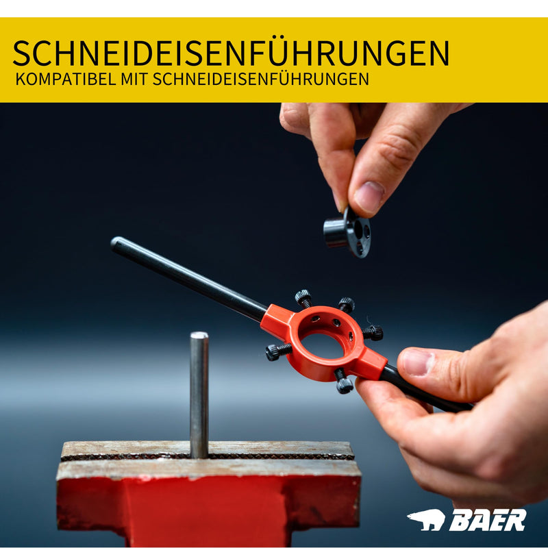 BAER Die Holder 25 x 9 mm Pro, M 7-9, BSW 5/16 - DIN 225 - Holder for Dies - Thread Die Holder - Male Thread Cutting 25 x 9mm, M 7-9, BSW 5/16