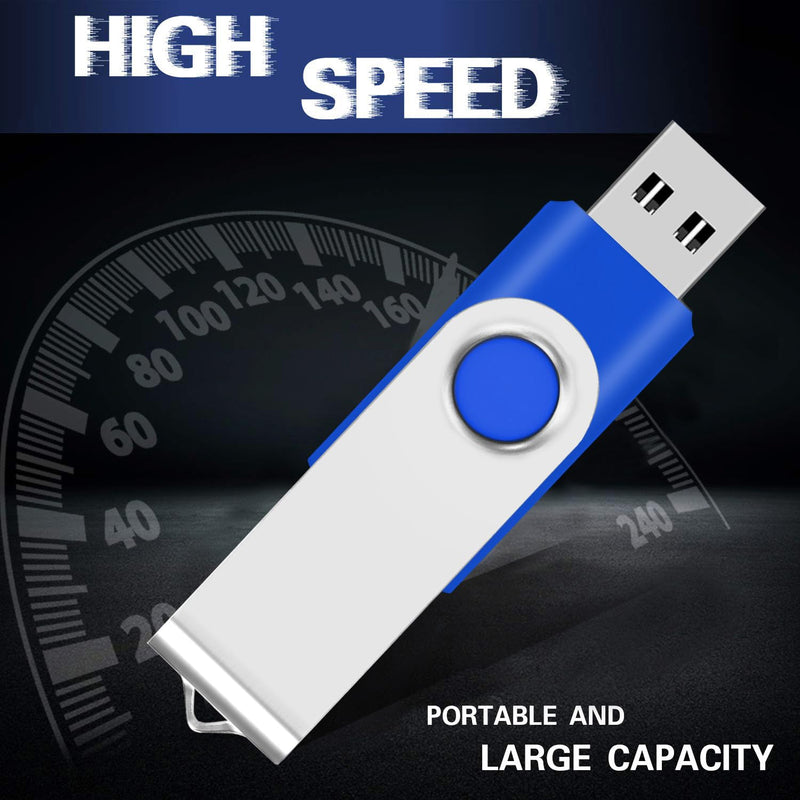 20PCS 4GB Bulk Flash Drives EASTBULL USB 2.0 Metal 4GB Flash Drive Bulk Thumb Drive Pack Swivel USB Drives Pack (Blue 20Pack) 4GB-20pack