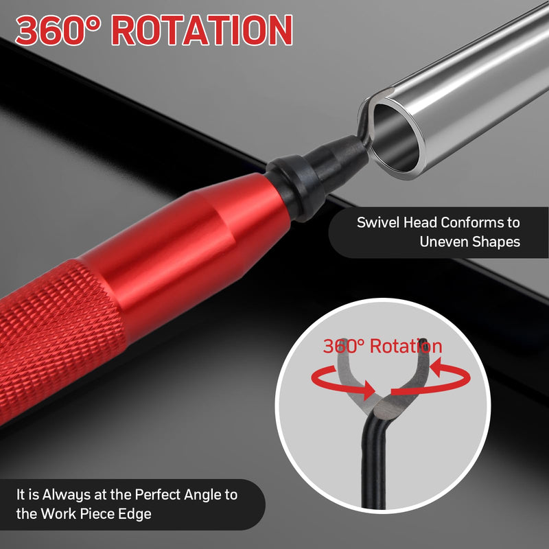 Deburring tool universal, metal handle hand deburring tool with 10 high-speed steel blades, hand deburring tool 360° rotating blade cutting tool for plastic metal 3D printer PVC