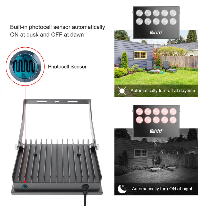 Univivi IR Illuminator 10 Led IR Lights for Night Vision Waterproof 850nm Long Range IR Light for Security Camera IR Light Outdoor & Indoor