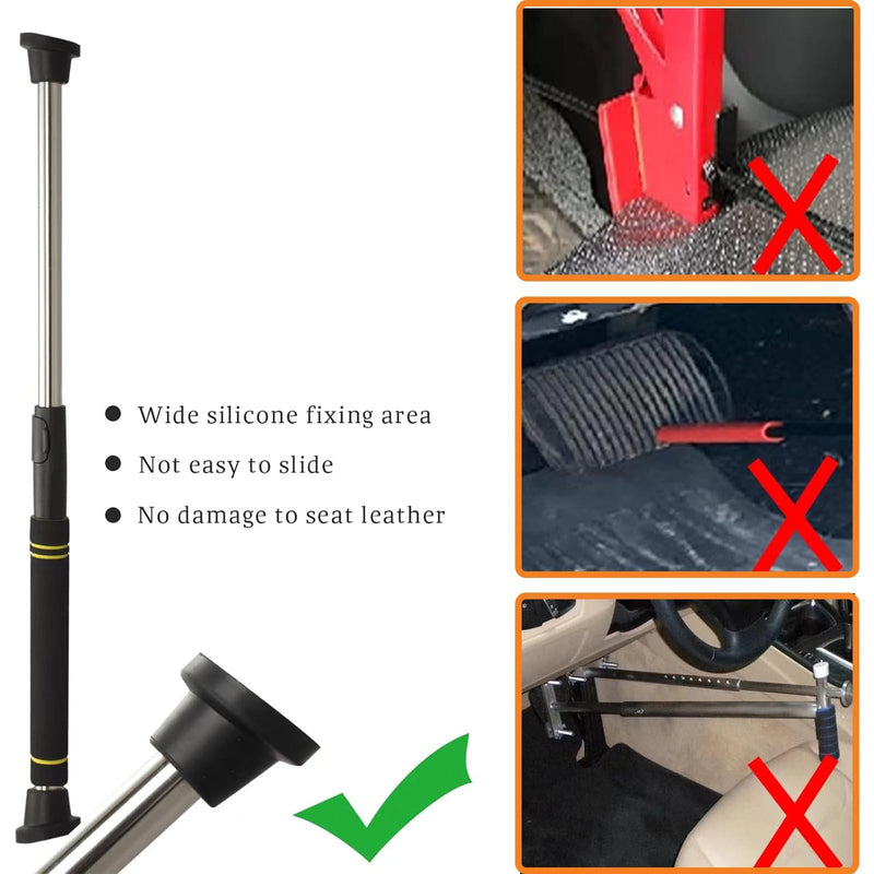 Brake Pedal Depressor Tool, Adjustable Depressor for Car Brake 29-40" Anti-Slip Dual Head Silicone Wrapped Thickened Stainless Steel Heavy Duty Brake Pedal Depressor for Trucks RVs Cars SUVs.