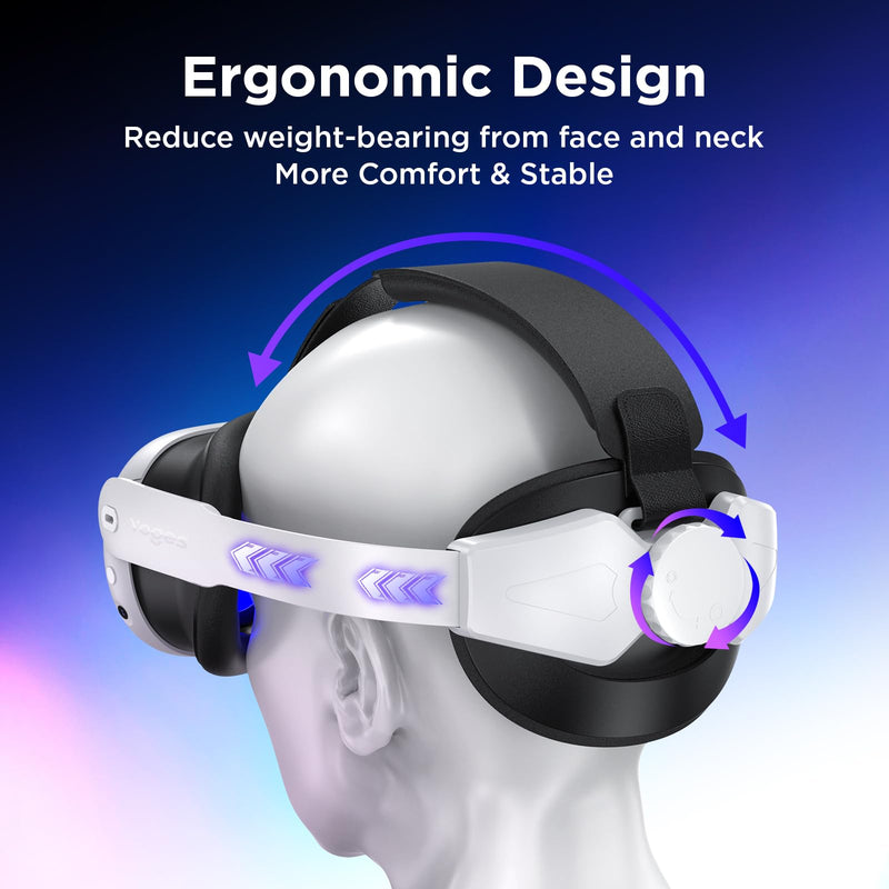 YOGES Head Strap Compatible with Meta Quest 3S & Quest 3, Comfort Head Strap for Elite Strap Replacement for Quest 3 Accessories Adjustable Lightweight VR Headset Strap 18.9"-26.7"