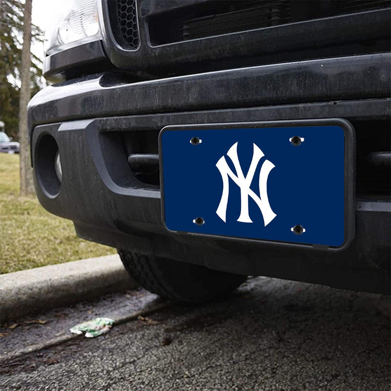 Yankees Design License Plate New York Baseball Team Decorative Aluminum Car License Plate Cover for Men Women Boys Girls Fans 12 X 6 Inch Blue Yankees 2