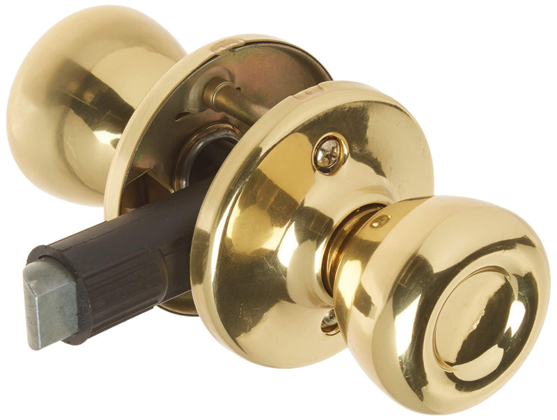 Kwikset 200M 3 CP 7/8RFL RCS 92001-519 Mobile Home Hall and Closet Door Knob in Polished Brass (Pack of 2) Pack of 2