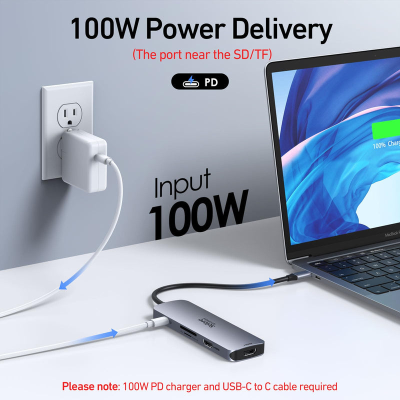 USB C Docking Station Dual HDMI Monitor,USB C to Dual HDMI Adapter with 2 HDMI Ports,PD Charging,SD/TF,USB A&C 3.0 Ports,USB C Hub HDMI for Dell XPS/HP/Lenovo/Surface/Yoga etc New 2 HDMI USB C Hub