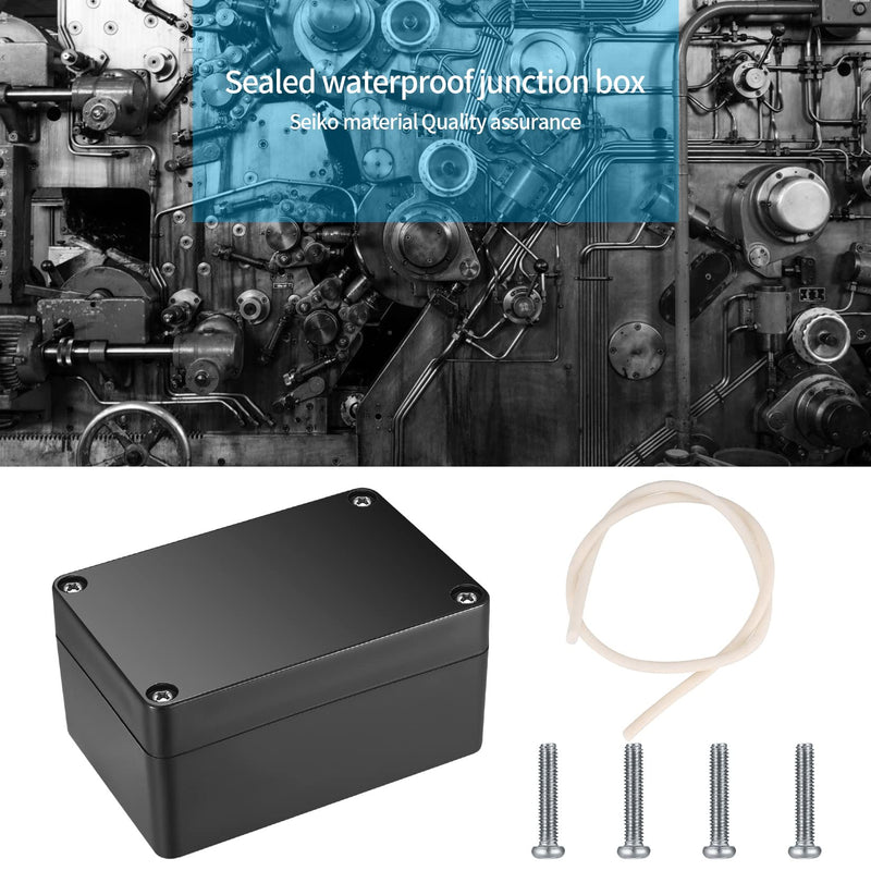 Pack of 2 waterproof junction boxes, project box electronic, plastic project junction box housing electrical box - 100 x 68 x 50 mm/black A100 x 68 x 50 mm black