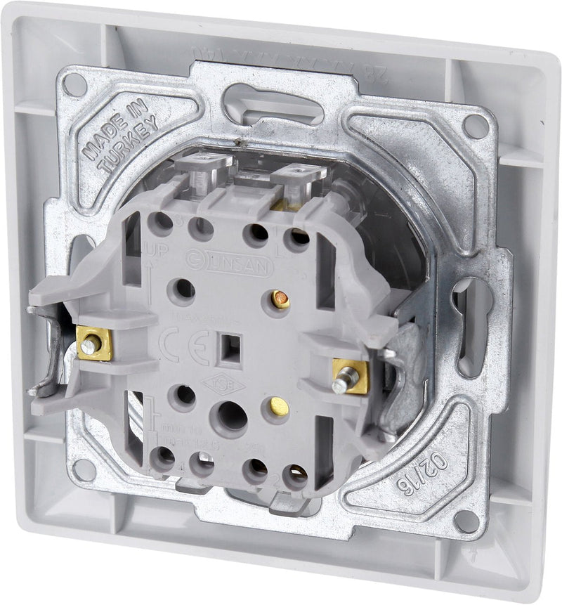 Flush-mounted on/off switch, plug-in terminal, all-in-one, G1 series pure white