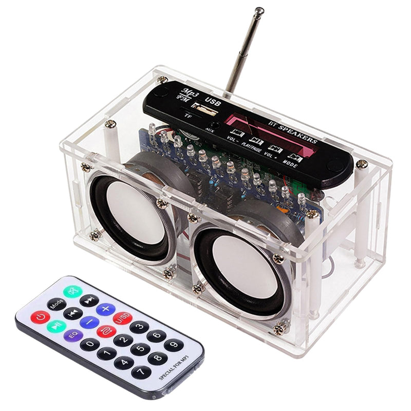 Heemol DIY Speaker Kit, Bluetooth Amplifier & Soldering Kit for Radio 87.5-108 MHz with LCD Display, Spectrum Display and Remote Control Soldering Exercise for Electronics