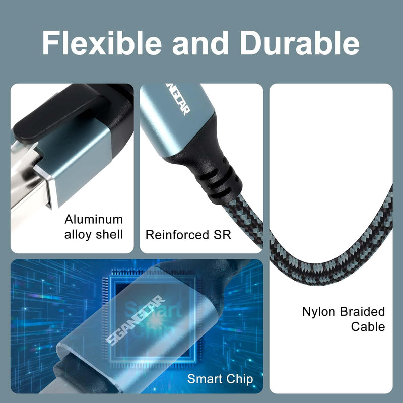 USB C to Ethernet Cable,2 Feet Type C to Gigabit Ethernet Cable,USB C to RJ45 Cable Compatible Thunderbolt 3/4,Directly Connected to Smartphone, Laptop, PC, Switch, Router, Modem 2 FT