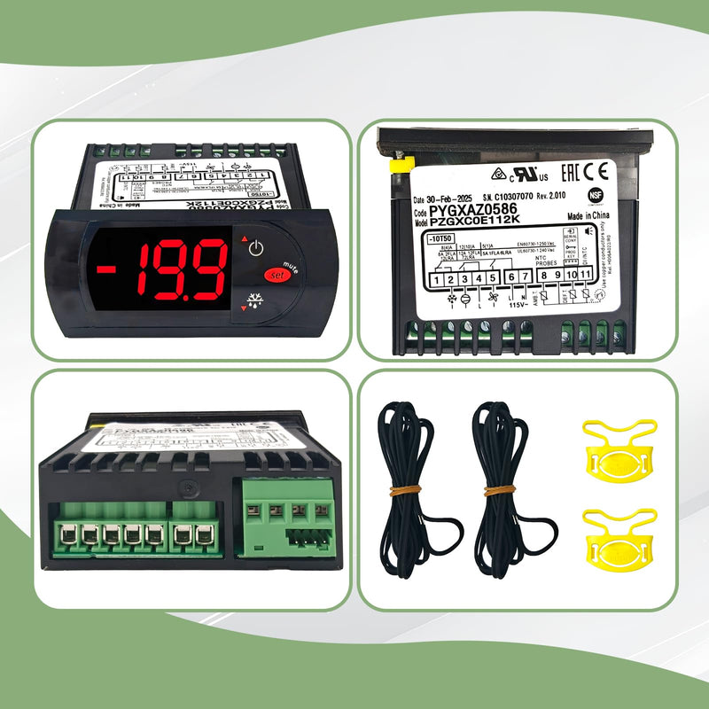 PZGXC0E112K Digit Temperature Control Thermostat with Temperature Sensor Probes 115v Fit for Carel/Main Street Equipment BMR-23-F BMR-49-F,IR33F0AHA0, IR33FOAHAO, PYGXAZ0586, IMGX1J0563, 17819471