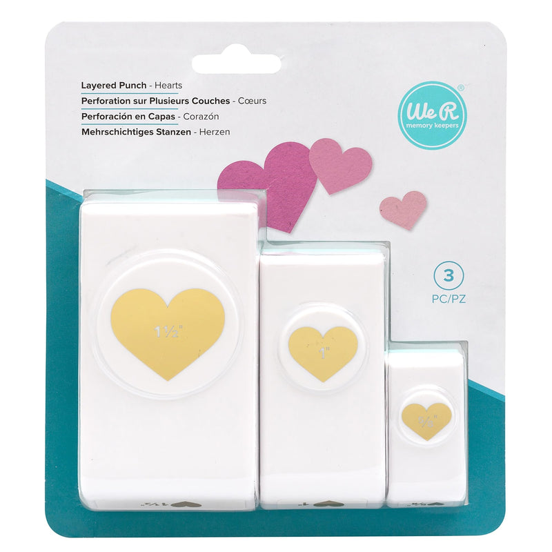 We R Memory Keepers Layering Punches 3/Pkg-Hearts Heart