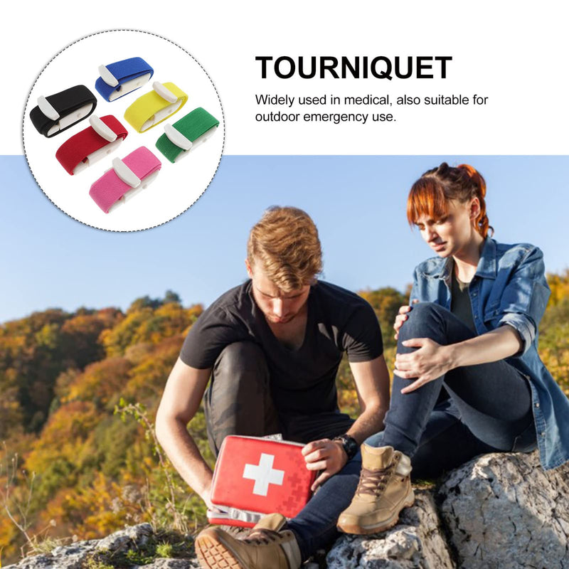 FOMIYES Tourniquets Tying System Tourniquet Vein Blood Collection 6 Pieces Military Tourniquet Emergency Strap Blood Loss Control for Medical Emergency Nurse First Aid Outdoor