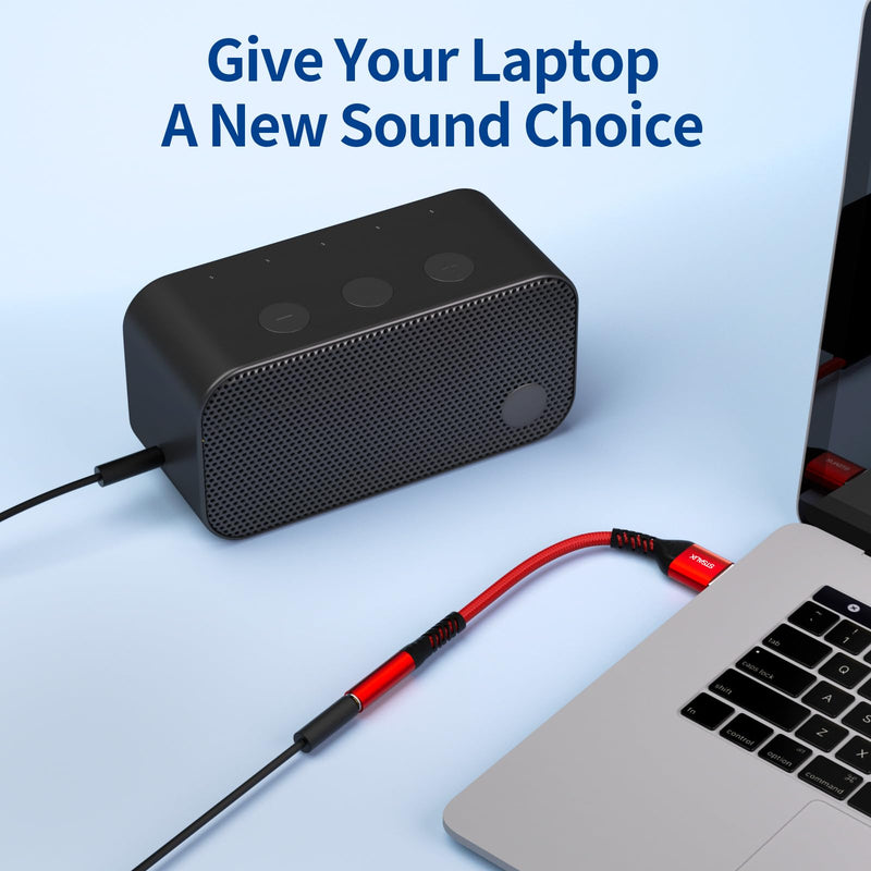 USB to 3.5mm Jack Audio Adapter (2-Pack), External Sound Card Converter，STSAUX USB-A to 3.5mm TRRS 4-Pole Mic Female with PC Windows, Laptop, Mac, Desktops, Linux, Plug and Play No Drivers Needed