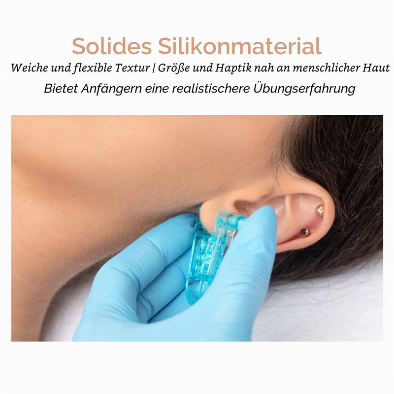 Human Ear Model, 1 Pair Soft Silicone Simulation Ear for Piercing Exercises and Jewelry Display (1#) 1#