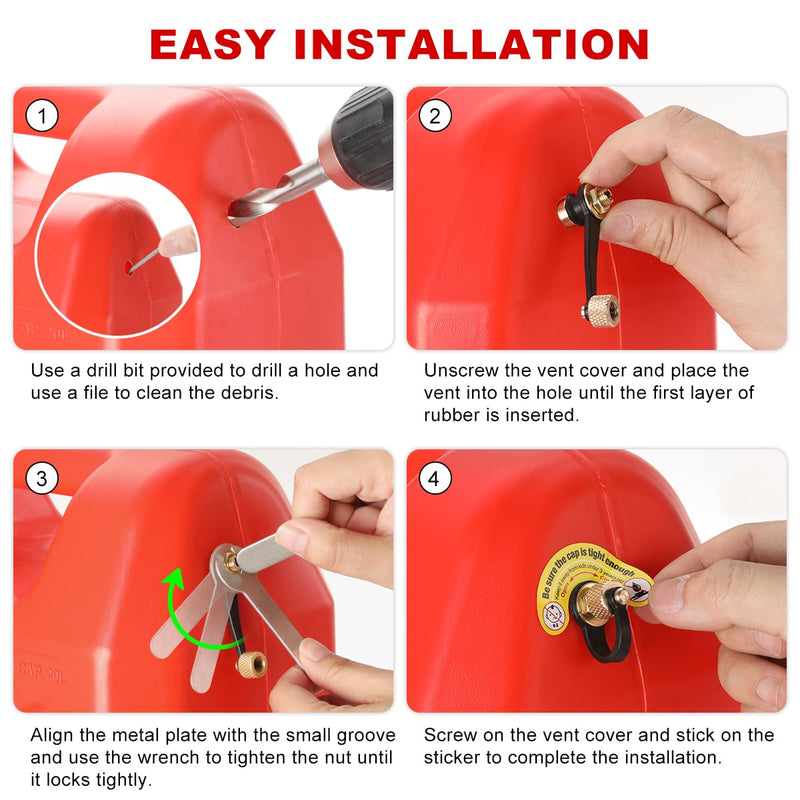 Magicfour Fuel Gas Can Vent Caps, 6 Pack Fuel Gas Tank Vent Caps Gas Can Replacement Vent Plug Gas Jug Vent Caps for Gas Fuel Water Can Jug to Allow Faster Flowing