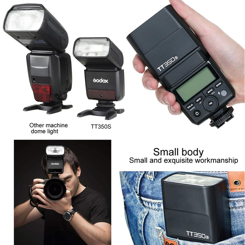 Godox TT350S Flash Speedlite for Sony Camera, 2.4G Wireless GN36 1/8000s HSS TTL Camera Flash Compatible for Sony Camera A7 A7R A7S A7-II A7-III A7R-II A7R-III A7S-II A6300 A6000 etc