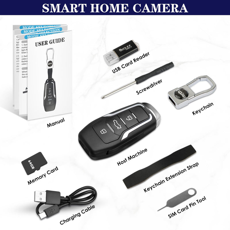Hidden Camera Car Key,Smart Baby Nanny Cam for Surveillanc Outdoor Indoor
