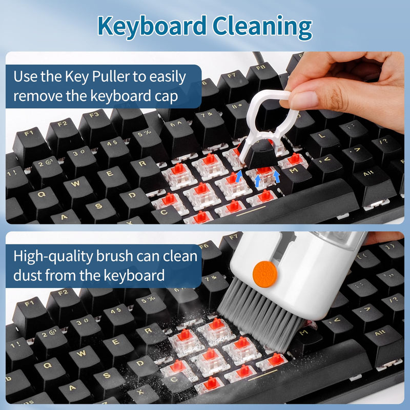 Keyboard Cleaner Laptop Cleaning Kit - 12 in 1 Computer Tech Cleaning Brush, Electronic Screen Cleaner with Multi-Function Cleaning Pen for MacBook, Tablet, iPhone, Earbuds, Camera, Lens