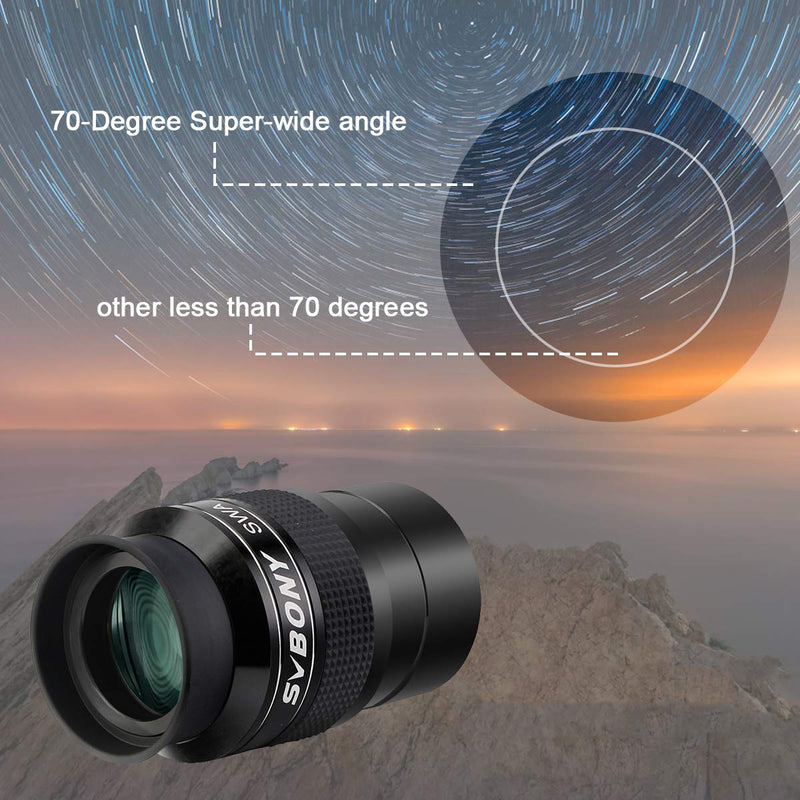 SVBONY SV154 Telescope Eyepiece 2 inch Super Wide Angle Eyepiece 70 Degree 26mm Telescope Accessory SWA Eyepiece for Astronomy Telescope (2 in) 2 in black