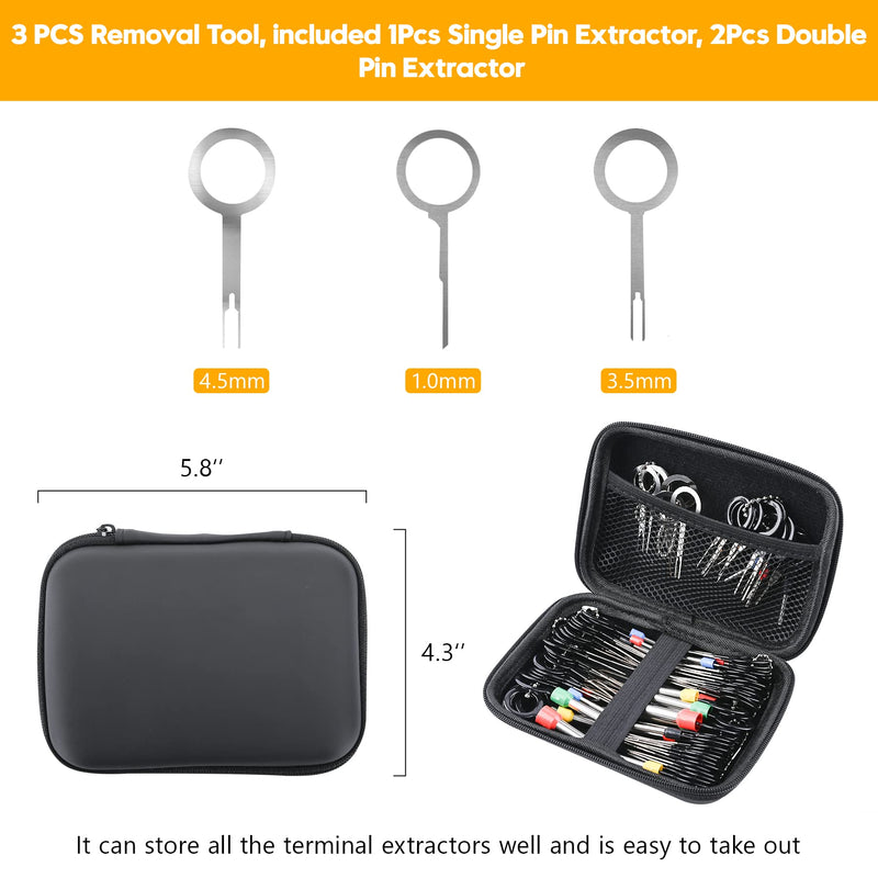 Terminal Removal Tool Kit, 82 Pcs Terminal Removal Extractor Set, Depinning Pin Release Ejector Wire Connector for Car Auto Electrical Wiring Tool Set