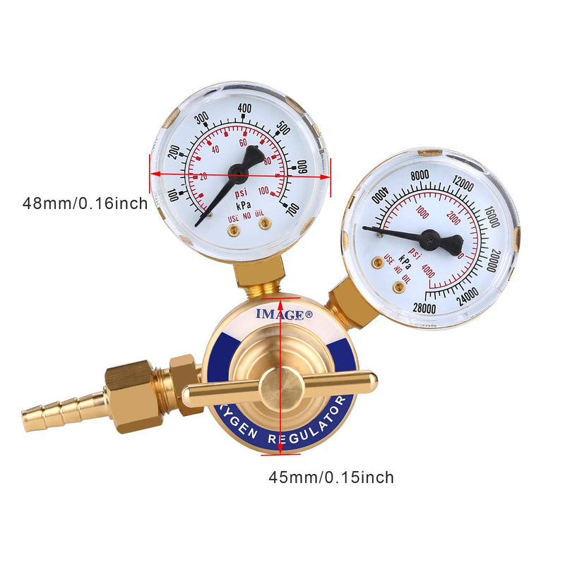 IMAGE® Welding Gas Welder Oxygen Regulator Gauges Oxy for Victor Torch Cutting Kits CGA 540
