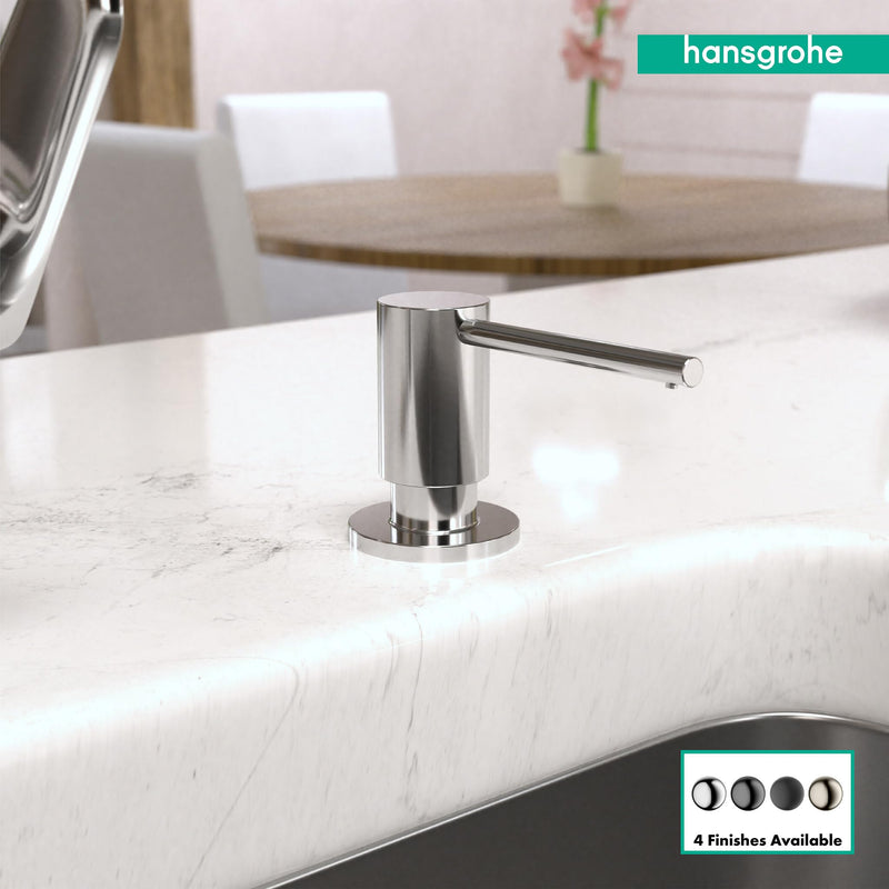 hansgrohe Bath and Kitchen Sink Soap Dispenser, Focus 3-inch, Modern Soap Dispenser in Chrome, 40438001