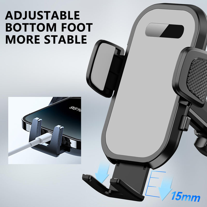 Car Phone Holder Phone Mount for Car Windshield Dashboard Air Vent Universal Hands Free Automobile Cell Phone Holder Fit for iPhone Samsung Moto Smartphone (Black) Black