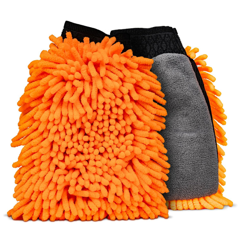 Nasiol Car Wash Mitt - Dual-Sided Super Soft Chenille - Scratch & Lint Free, Premium Microfiber Glove Type Wash Mitt