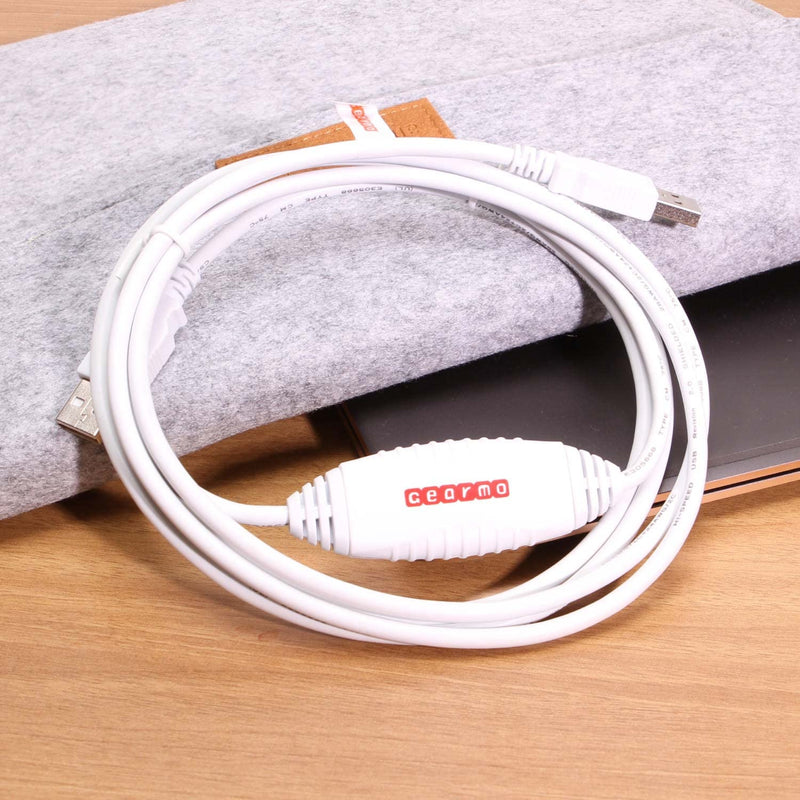 Gearmo PC to PC Data Transfer Cable - 6ft, Unlimited Uses, Built-in Software, No Installation - High Speed USB Data Transfer Between Computers - Supports Windows 11/10/8/7