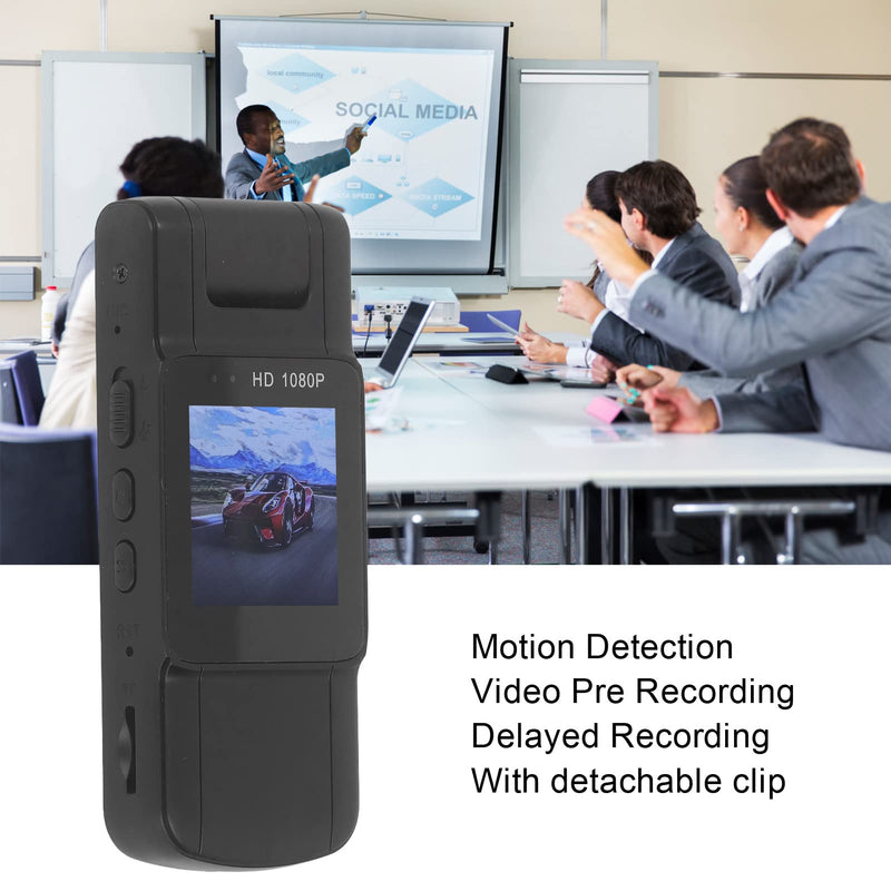 1080P Video Recording Camera with Motion Detection, Mini Wearable Camera, Wearable Body Cam Mini Body Camera Supports 14 Languages for Meeting
