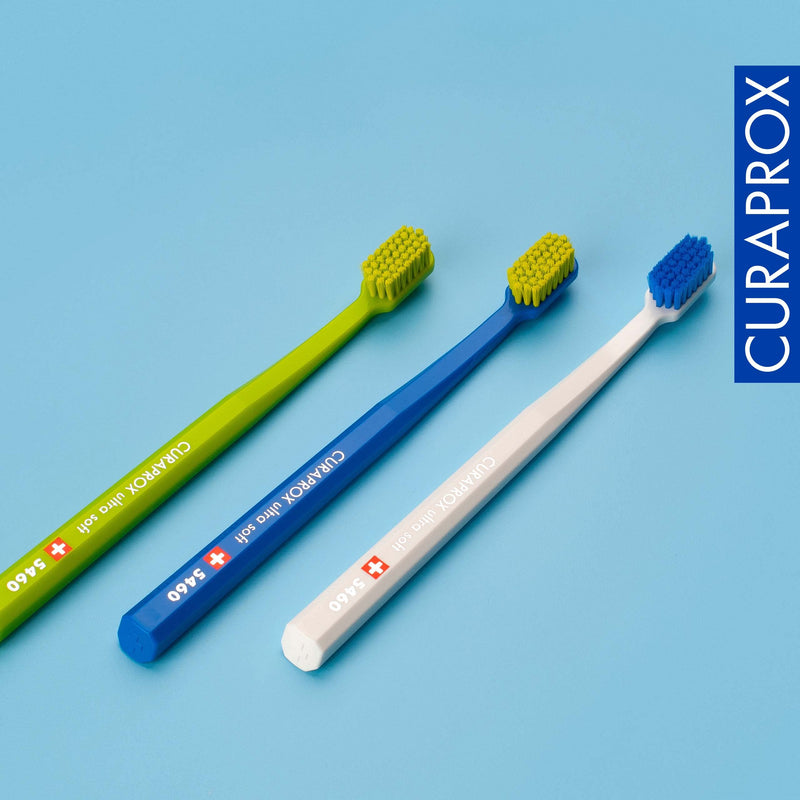Curaprox Swiss 5460 Ultra Soft Toothbrush (3 Pack) 0.10 mm Assorted Colors