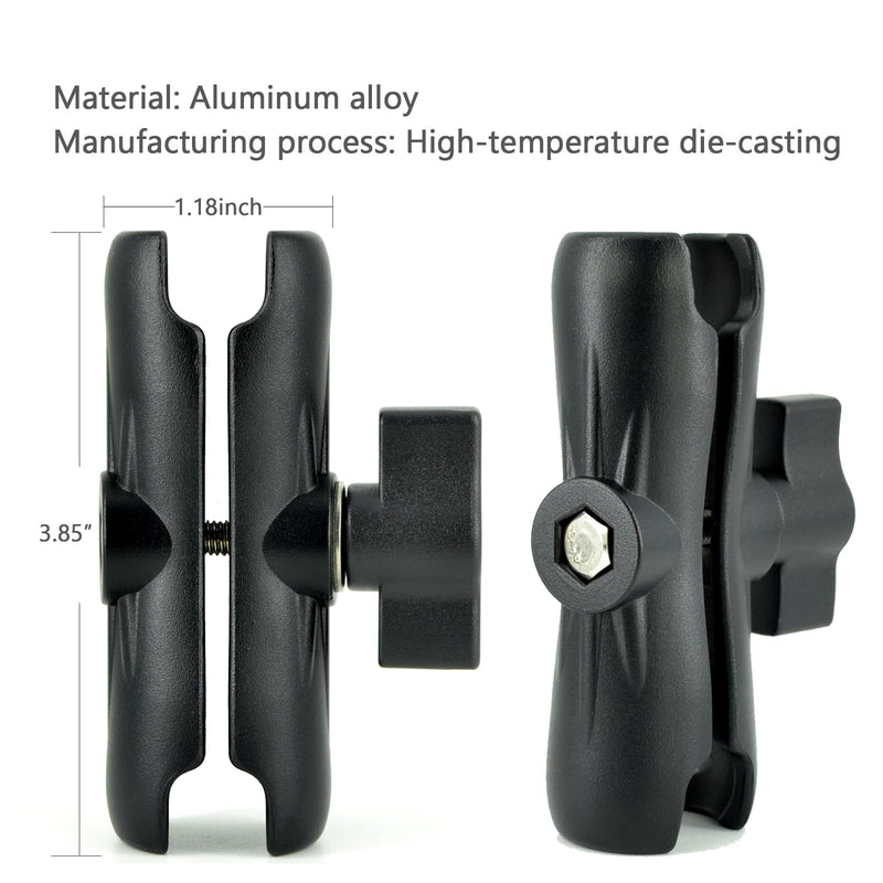 Aluminum Arm Heavy Duty Tablet Mount Drill Base - for 6.5"-12.9" Tablet iPad Pro/Mini, iPad Holder for Truck, Car,Dashboard,Desk,Wall-Swivel with 1 inch/25mm Ball Joint