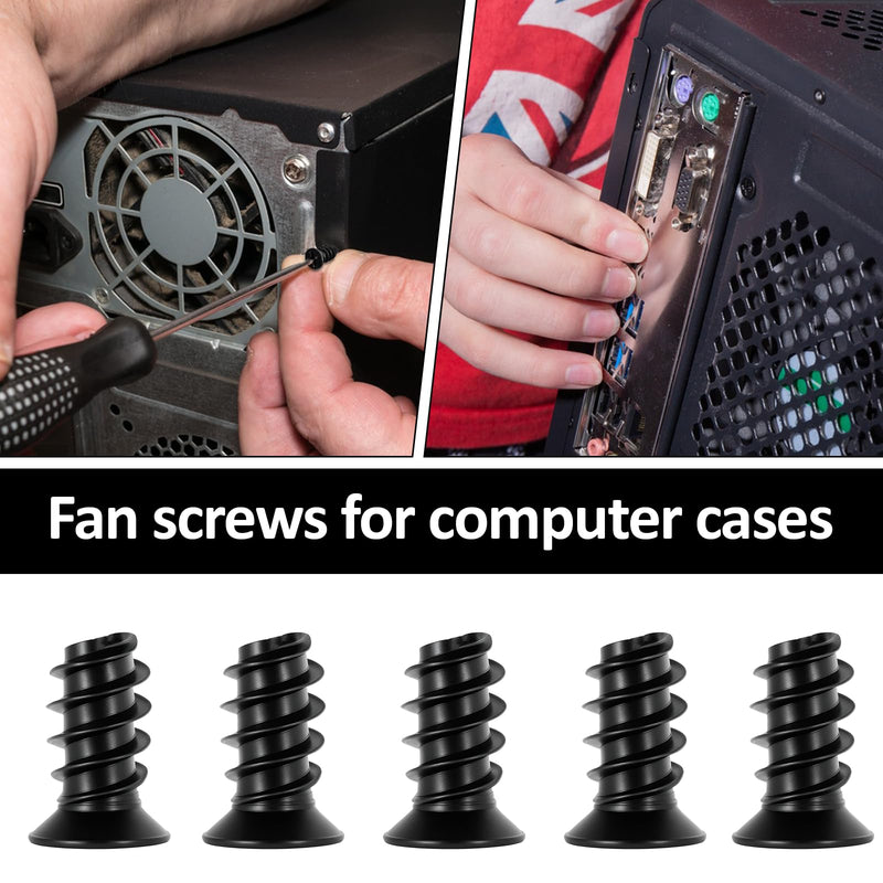 60 PCS pc Fan Screws, Computer Cooling Fan Mount Screws Case Fans Screw Long Short Kit PC Radiator Mount Screw Computer Chassis Fans Components #6-32x30mm 30PCS / M5x10mm 30PCS