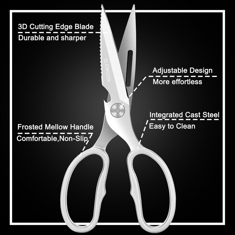 Heavy Duty Poultry Shears That Come Apart, All Purpose Kitchen Shears for Food,3Cr14 Fully Forged Stainless Steel Sharp Blades for Chicken,Meat,Seafood,Herbs Kitchen Scissors Natural